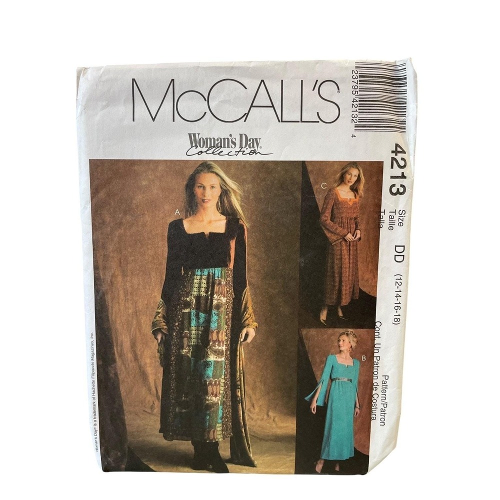 McCALL'S 4213 Misses Petite Dress Pattern Size‎ 12-18 1990s FF UNCUT